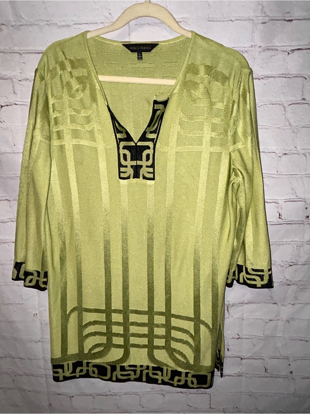 Ming Wang Jacquard Knit Tunic size L
